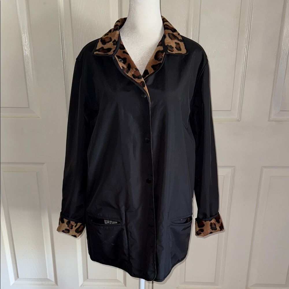 Drizzle D2 Black Faux Fur Lined Water Resistant Reversible Coat - Picture 2 of 6